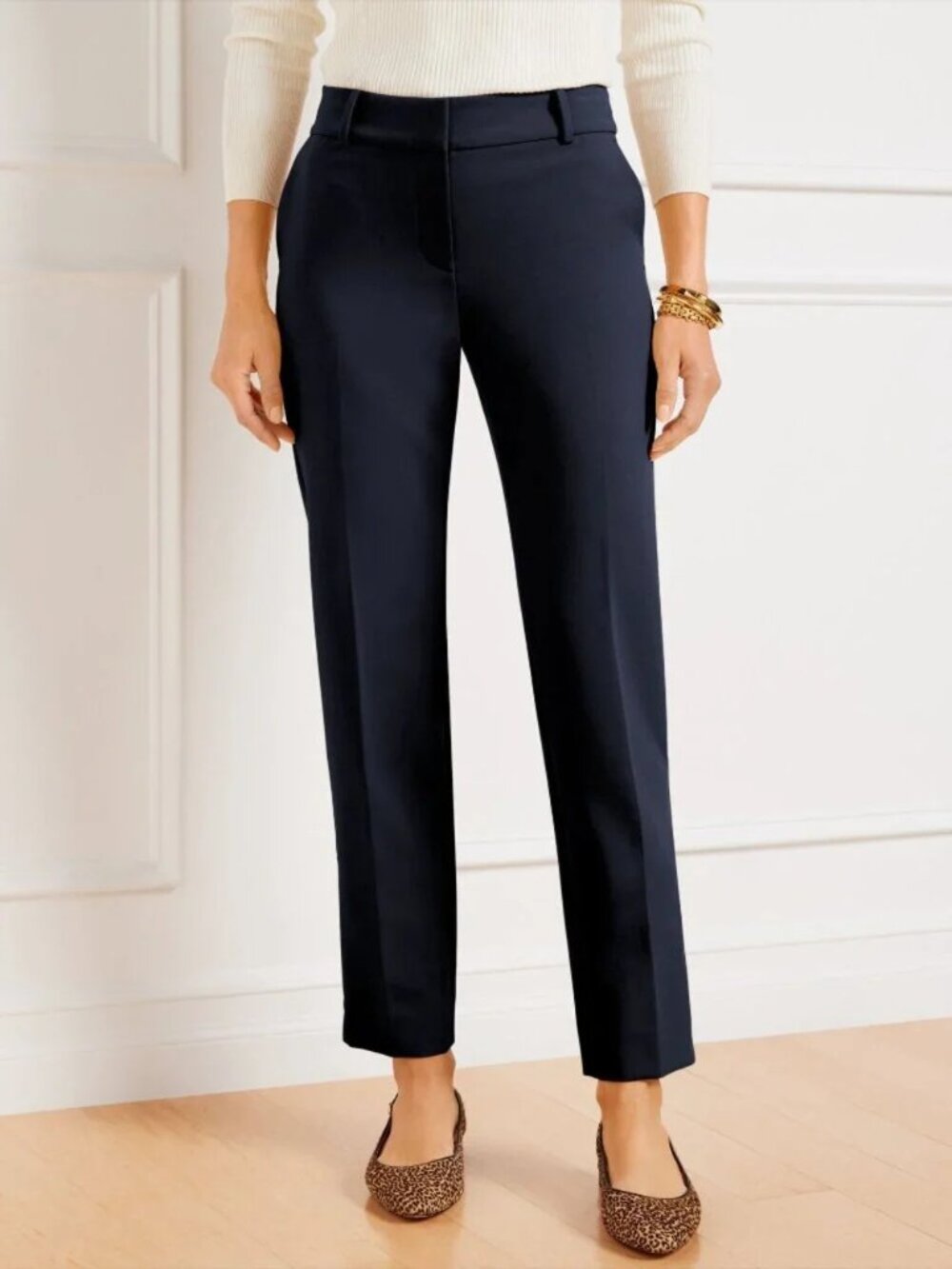Talbots Hampshire Navy Ankle Trouser Pants Straight Leg Dress Pants Sz 6